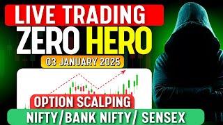 3 JAN 2025 Sensex Zero Hero Live Trading, Nifty trading #livetrading #optionstrading #trading