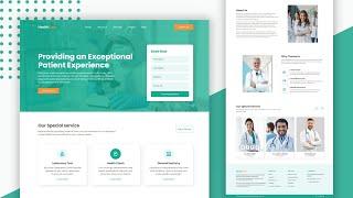 Build a Health Care Website Landing Page Using HTML and CSS | Responsive Website