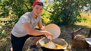 Cooking Traditional Uzbek Pilaf On A Campfire | Village Life 2022