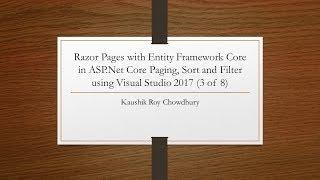 ASP Net Core MVC with EF Core for Paging, Sort, Filtering  in Visual Studio 2017 using LINQ (3 of 8)