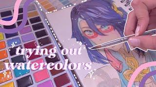 trying out WATERCOLORS // meiliang watercolor review