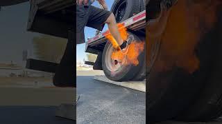 How to Mount a Truck Tire Without a Tire Shop | DIY Tire Mounting for Truck Drivers #semitrucks