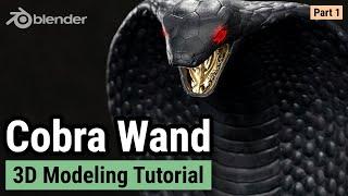 Blender Tutorial for Beginners - Magic Cobra Wand Part 1 - 3D Modeling & Sculpting