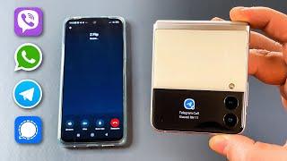 Samsung Z Flip 3 Viber & WhatsApp & Telegram & Signal Incoming Call Xiaomi Redmi Note Outgoing call