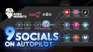 The ULTIMATE Agent to Auto-Publish Content Hourly - 9 Social Platforms in 1! (n8n NO-CODE tutorial)