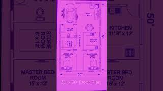 30' x 50' Floor Plan Design #floorplan #shorts