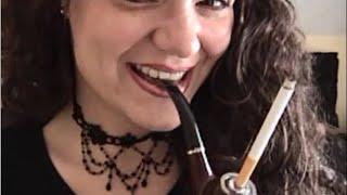 Mature Lady Smoking Pipe Cigarette holder! [30+ minutes!!]