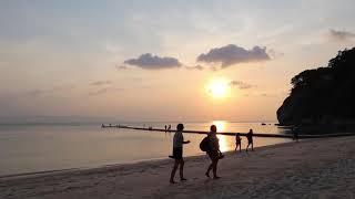 Sunset Time on the Beach at Cocohut Beach Resort and spa (Koh Phangan Thailand