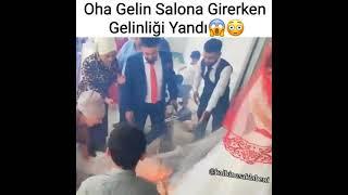 Oha Gelin Salona Girerken Gelinliği Yandı#kalbinesaklabeni #ask  #askvideolari #düğün#gelin#shorts