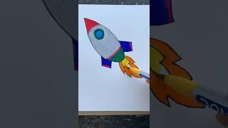 Easy Rocket  Drawing  #art #shorts #ytshorts #creative #howto #kids