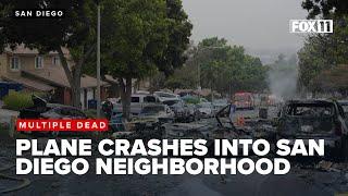 Multiple dead after private plane crashes into San Diego neighborhood, igniting cars and homes