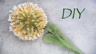 Dandelion made of sweets and corrugated paper. Sweet gift with your own hands.