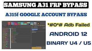 Samsung A31 Frp Bypass Android 12 Adb Enable Failed || A315f Frp Bypass Unlocktool