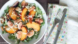 Peach, Fig, and Arugula Salad with Blue Cheese Recipe  - EatSimpleFood. com