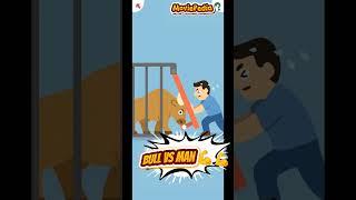 BULL VS Man (Cred:双子面@rednote) #shorts #gaming