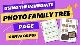 Family History Book - Using the Family Photo Tree (Immediate) Page