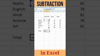 How to Subtract In Excel।। Subtraction In Excel।। What is the formula of Subtraction Excel।। #Excel