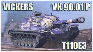 T110E3, VK 90.01 (P) & Vickers Light • WoT Blitz Gameplay