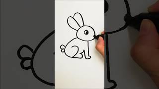 How to draw rabbit with numbers  #shorts #youtubeshorts #art #drawing #easydrawing #howto
