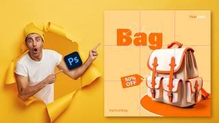 Rule of Thirds | Design with Rule of Thirds | Photoshop Tutorial | Bag Social Media post design