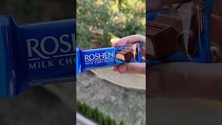 Milk chocolate/creme brulee filling #roshen #chocolate #food