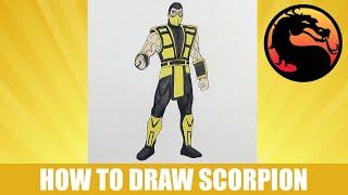 How to draw Scorpion, Mortal Kombat, Как нарисовать Скорпиона, Мортал Комбат