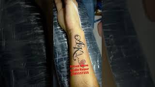 #A #K #Letter #tattoo #with #heartbeat #AK #letter #tattoo #prince tattoo studio Raipur Chhattisgarh