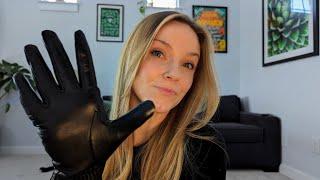 ASMR Glove Sounds  | Vinyl, Leather, Plastic and Sateen Gloves with Whispers and Light Chit-chat