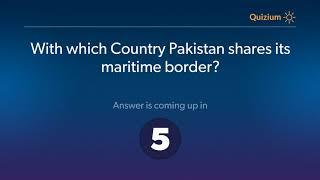 With which Country Pakistan shares its maritime border?   Pakistan Quiz