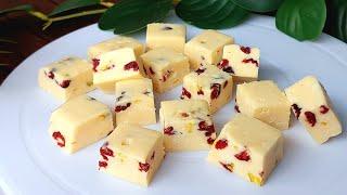 Quick and Creamy White Chocolate Fudge Recipe for Christmas! 4 ingredients only | Chams Easy Recipes