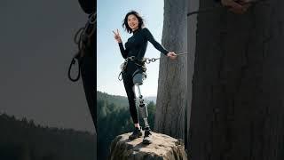 One-legged beauty climbing a mountain #amputeewoman #sak#Prosthesis