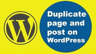 Duplicate page and post on WordPress