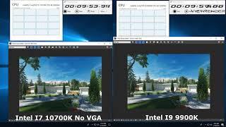 3Dsmax Vray 3 4 Render Time Exterior Intel Core I7 10700K vs Intel Core I9 9900K