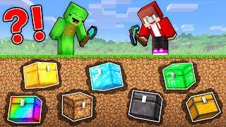 Mikey and JJ Find Secret $1 to $100,000 Chests in Minecraft (Maizen)