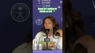 Zheng isn’t looking for friends on tour  #wtafinals #tennis