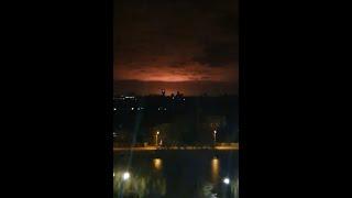 Russian army bombing a peaceful city in Ukraine (Vasylkiv city)