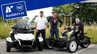 Can-Am Ryker vs Spyder - 3 Meinungen - Was können die Dreiräder / Trikes / Fahrspass? Vs. Motorrad