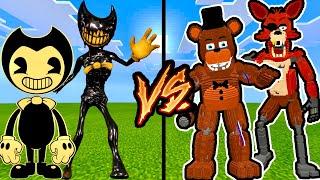 БЕНДИ И ЧЕРНИЛЬНАЯ МАШИНА ПРОТИФ ФНАФ АНИМАТРОНИКИ В МАЙНКРАФТ fnaf bendy inc machine minecraft