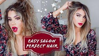 PERFECT BLOWOUT AT HOME! NATURAL CURLY/FRIZZY STYLE HAIR TUTORIAL