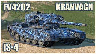 FV4202, Kranvagn & IS-4 • WoT Blitz Gameplay