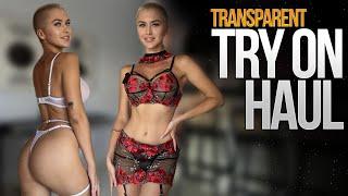 [4K] TRY ON HAUL Transparent Lace Lingerie ️