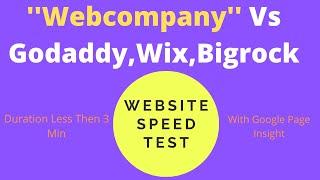 ''Webcompany''Speed Test By Google (Godaddy,Bigrock,Wix VS ''Webcompany'')