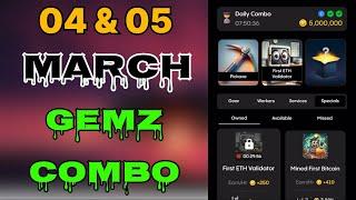 Gemz daily combo today 04 & 05 March | gemz daily combo card | today Combo gemz | #gemz #combo |