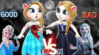 My Talking Anglea 2 || Good Elsa vs Bad Elsa || Frozen 3 || Bad Elsa killed Good Elsa  || Cosplay