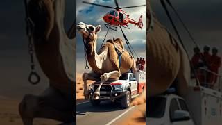 Doctor's rescued pregnant camel  from desert  road #humanity #animalsrescue #camel #animals #shorts