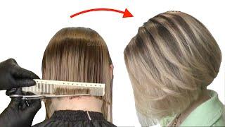 Bob Haircut Tutorial | How To Cut Angled Bob | Medium Bob Haircut Eva Lorman