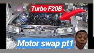 Turbo Honda prelude F20B motor swap pt1