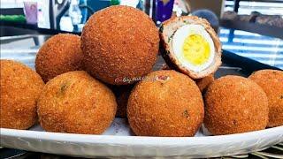 How to make Crunchy Cameroonian Scotch Eggs using Canned Fish | Saves time but Super Tasty