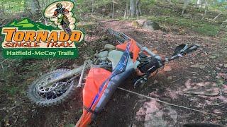 Struggling Through the Black Single-Track Trails at Hatfield McCoy's Tornado Single Trax Trails