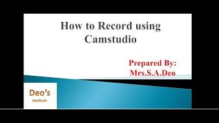 how to record with camstudio